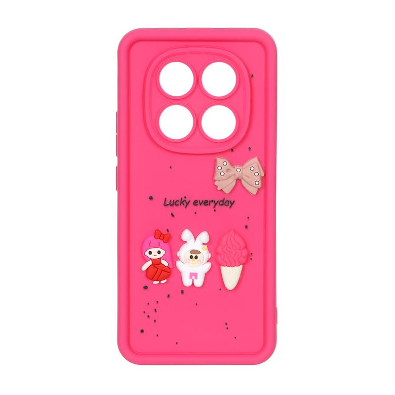 قاب گوشی Redmi Note 14 Pro 5G / Redmi Note 14 Pro Plus / Poco X7 شیائومی Solid سولید عروسکی سیلیکونی برجسته سرخابی کد 109862