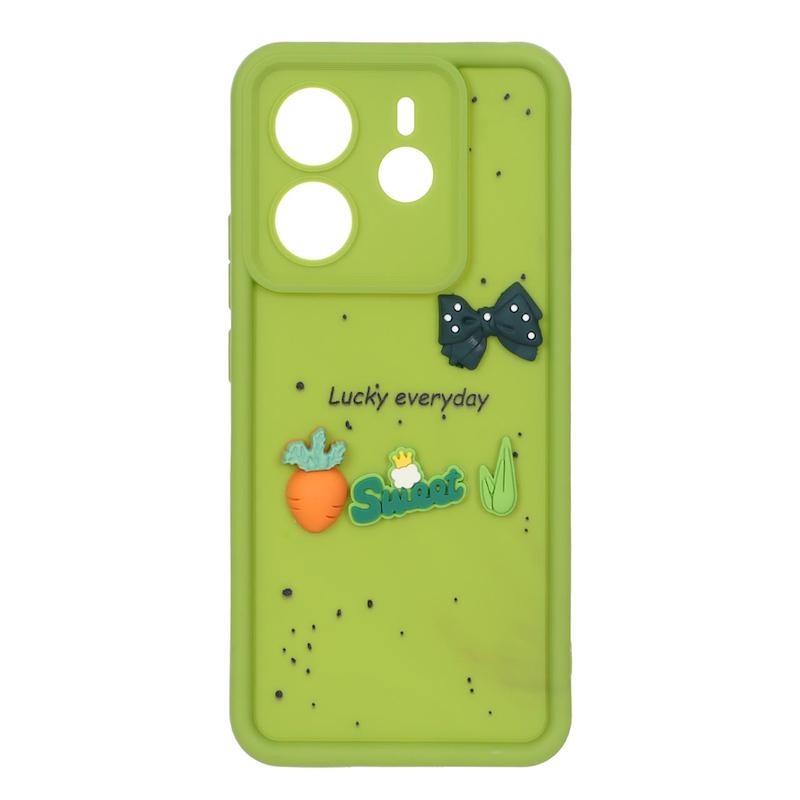 قاب گوشی Redmi Note 14 4G شیائومی Solid سولید عروسکی سیلیکونی برجسته سبز کد 109880