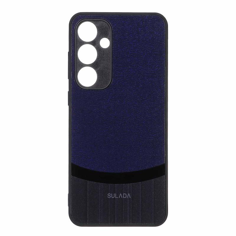 قاب گوشی Galaxy S24 FE سامسونگ سخت اورجینال SULADA دوتکه طرح چرم بنفش کد 109925