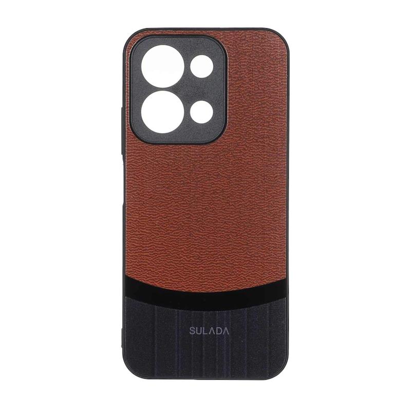 قاب گوشی Redmi 15C / Poco C85 شیائومی سخت اورجینال SULADA دوتکه طرح چرم قهوه ای کد 109937