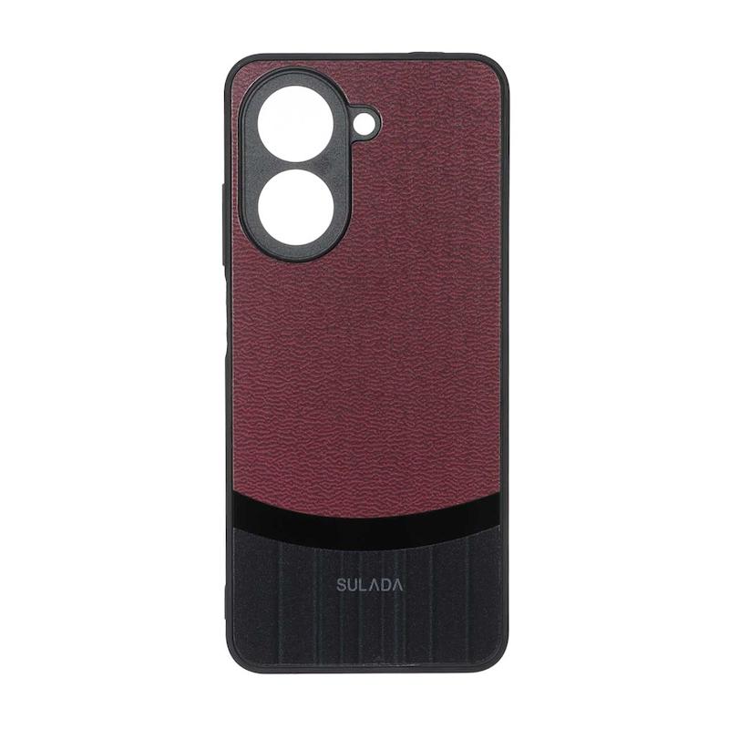 قاب گوشی Redmi A5 / Poco C71 شیائومی سخت اورجینال SULADA دوتکه طرح چرم زرشکی کد 109945
