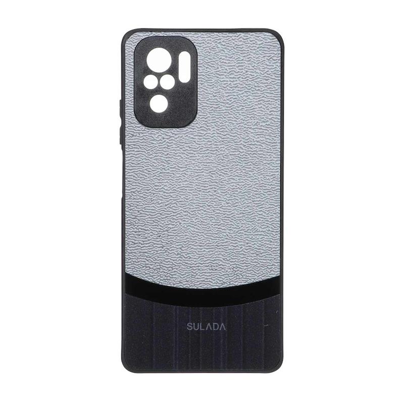 قاب گوشی Redmi Note 10S / Redmi Note 10 4G / Poco M5S شیائومی سخت اورجینال SULADA دوتکه طرح چرم طوسی کد 109958