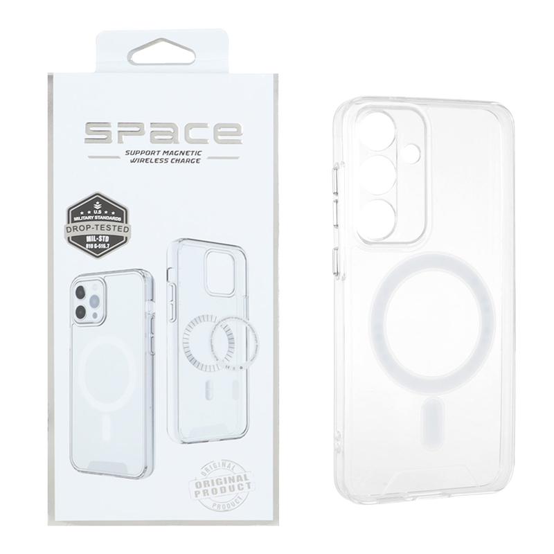 قاب گوشی Galaxy S25 Plus سامسونگ اورجینال اسپیس مگ سیف Space Magsafe طرح طلقی شیشه ای شفاف کد 109889
