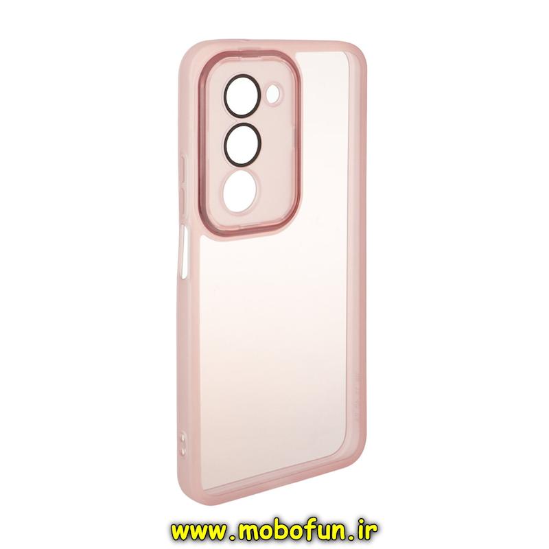 قاب گوشی Redmi 15 4G شیائومی اورجینال متال کیس Metal طرح ژله ای شفاف محافظ لنز دار صورتی کد 95082