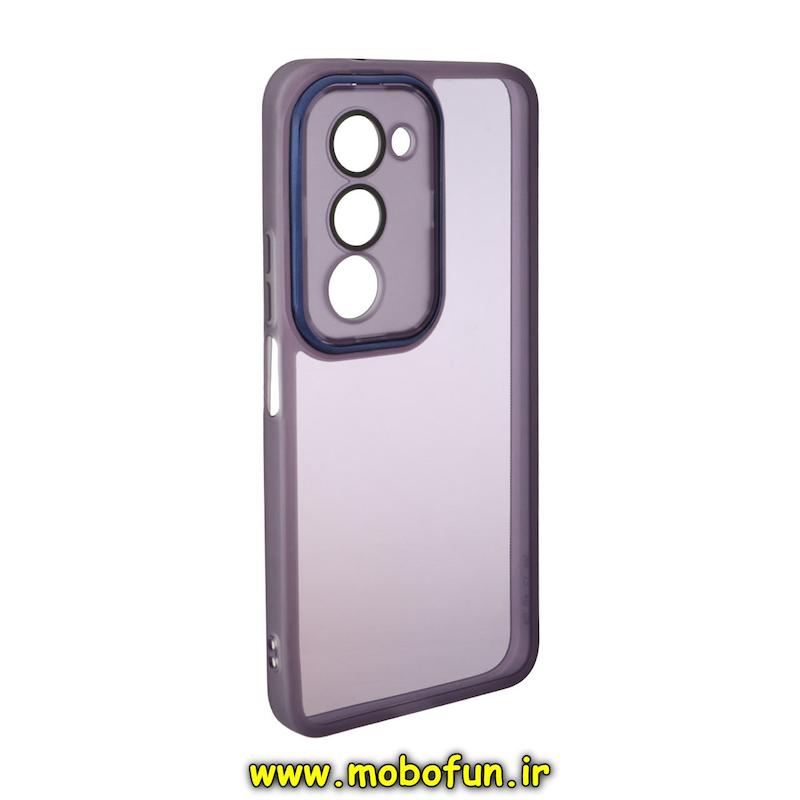 قاب گوشی Redmi 15 4G شیائومی اورجینال متال کیس Metal طرح ژله ای شفاف محافظ لنز دار بنفش کد 95083