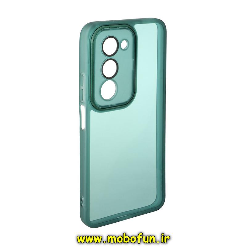 قاب گوشی Redmi 15 4G شیائومی اورجینال متال کیس Metal طرح ژله ای شفاف محافظ لنز دار سبز کد 95084