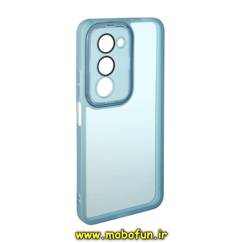 قاب گوشی Redmi 15 4G شیائومی اورجینال متال کیس Metal طرح ژله ای شفاف محافظ لنز دار آبی کد 95085