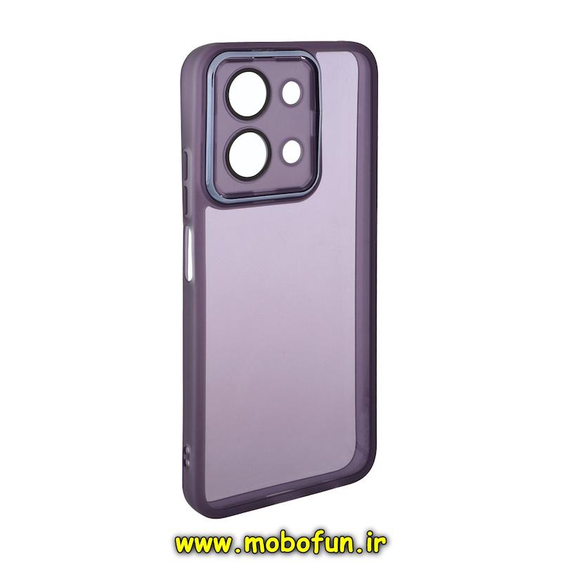قاب گوشی Redmi 15C / Poco C85 شیائومی اورجینال متال کیس Metal طرح ژله ای شفاف محافظ لنز دار بنفش کد 95094