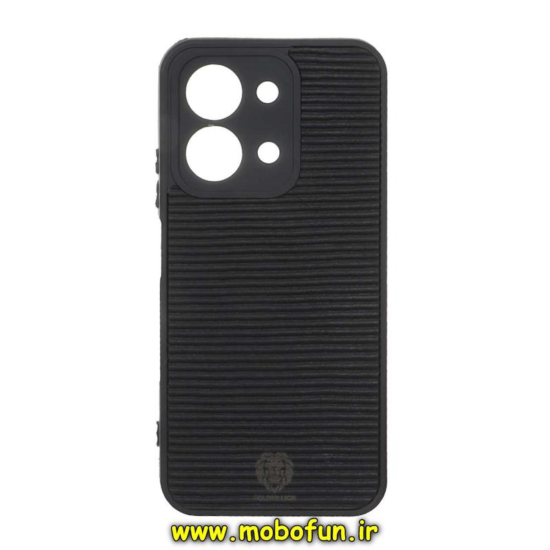 قاب گوشی Redmi 15C / Poco C85 شیائومی چرمی راه راه محافظ لنزدار مشکی کد 95101