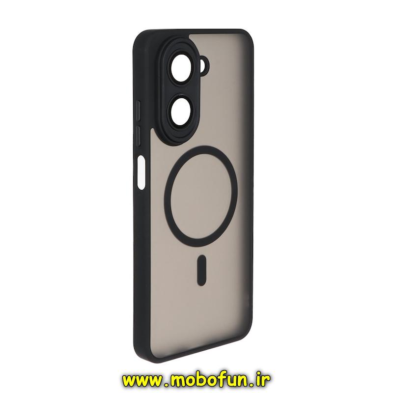 قاب گوشی Redmi A5 / Poco C71 شیائومی مات Hard Case طرح مگ سیف دور هاشور سیلیکونی مشکی کد 95147