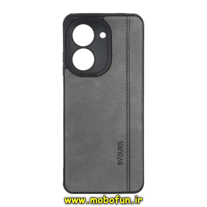 قاب گوشی Redmi A5 / Poco C71 شیائومی طرح ژله ای چرمی ساده Ryourk خاکستری کد 95154