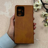کیف گوشی Honor X7A آنر مگنتی اورجینال Crystal چرم کتابی جاکارتی دار محافظ لنزدار عسلی دارای بند کد 110358