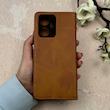 کیف گوشی Honor X7A آنر مگنتی اورجینال Crystal چرم کتابی جاکارتی دار محافظ لنزدار عسلی دارای بند کد 110358