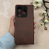 کیف گوشی Realme C61 ریلمی مگنتی اورجینال Crystal چرم کتابی جاکارتی دار محافظ لنزدار قهوه ای دارای بند کد 110394