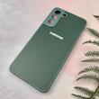 قاب گوشی Galaxy S21 FE سامسونگ PVD ضد خش پشت گلس شیشه ای محافظ لنز دار سبز کد 110328