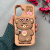 قاب گوشی iPhone 16 آیفون سیلیکونی پاک کنی طرح خرس GOOD LUCK پاپ سوکت برجسته کد 109998