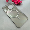 قاب گوشی iPhone 16 Pro Max آیفون فول طلقی مگ سیف دار شفاف AVA طلقی شیشه ای زیرباز خاکستری کد 110295