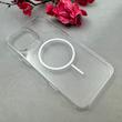 قاب گوشی iPhone 16 Pro Max آیفون فول طلقی مگ سیف دار شفاف AVA طلقی شیشه ای زیرباز سفید کد 110296