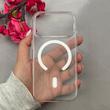 قاب گوشی iPhone 17 Pro آیفون فول طلقی مگ سیف دار شفاف AVA طلقی شیشه ای زیرباز سفید کد 110303