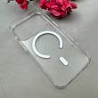 قاب گوشی iPhone 17 Pro آیفون فول طلقی مگ سیف دار شفاف AVA طلقی شیشه ای زیرباز سفید کد 110303