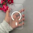 قاب گوشی iPhone 17 آیفون فول طلقی مگ سیف دار شفاف AVA طلقی شیشه ای زیرباز سفید کد 110305