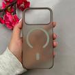 قاب گوشی iPhone 17 Pro آیفون فول طلقی مگ سیف دار مات AVA طلقی شیشه ای زیرباز خاکستری کد 110311