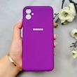قاب گوشی Galaxy A04E سامسونگ سیلیکونی اورجینال پاک کنی درجه یک زیربسته بنفش کد 110412