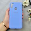 قاب گوشی Galaxy A11 / M11 سامسونگ سیلیکونی اورجینال پاک کنی درجه یک زیربسته آبی کد 110535