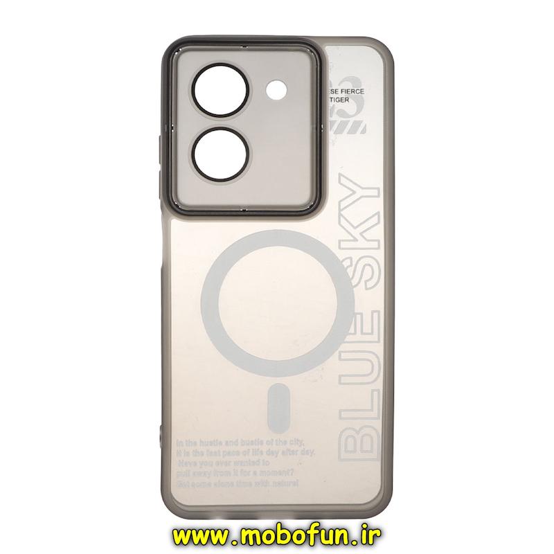 قاب گوشی Redmi A5 / Poco C71 شیائومی اورجینال متال کیس Metal طرح ژله ای شفاف طرح مگ سیف محافظ لنز دار مشکی کد 95180
