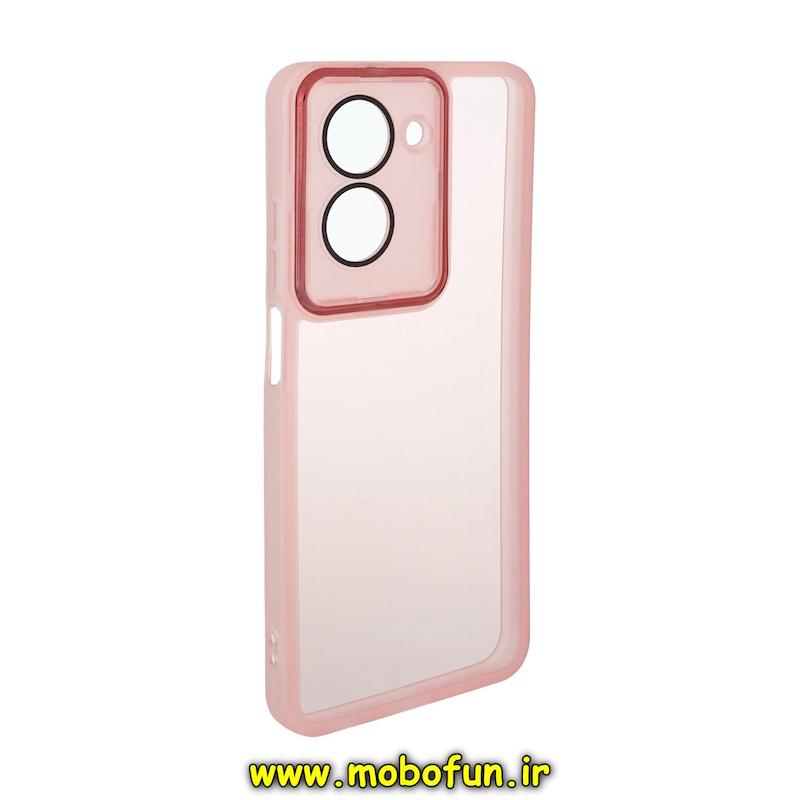 قاب گوشی Redmi A5 / Poco C71 شیائومی اورجینال متال کیس Metal طرح ژله ای شفاف محافظ لنز دار صورتی کد 95193