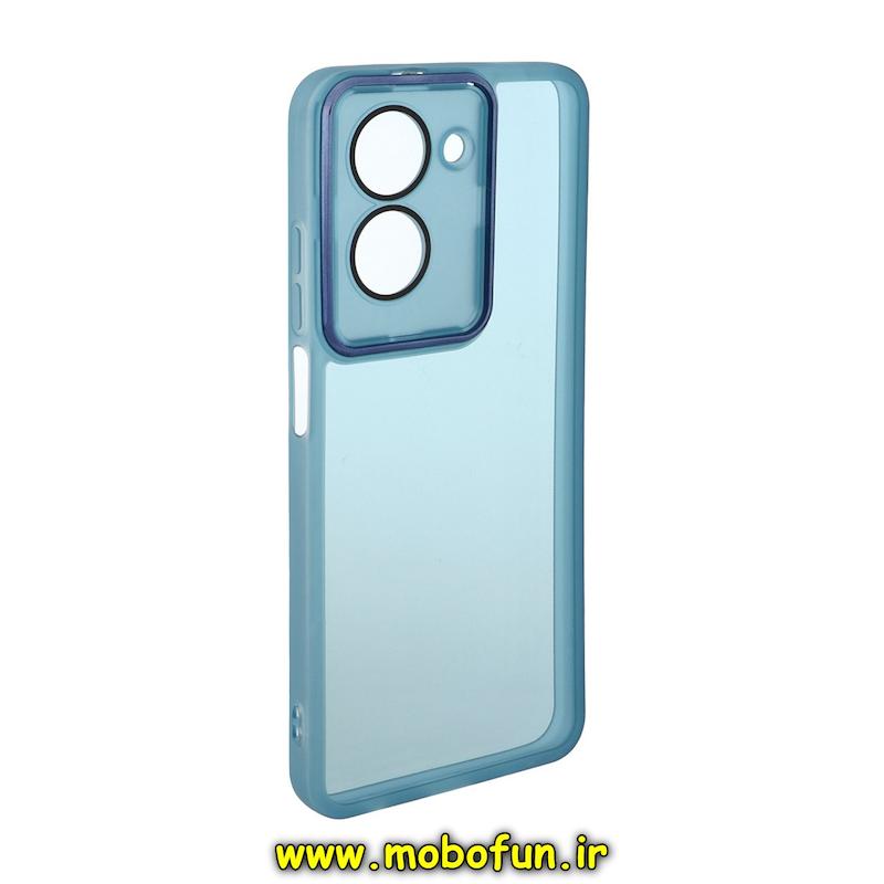 قاب گوشی Redmi A5 / Poco C71 شیائومی اورجینال متال کیس Metal طرح ژله ای شفاف محافظ لنز دار آبی کد 95196