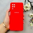 قاب گوشی Galaxy A12 / M12 سامسونگ سیلیکونی اورجینال پاک کنی درجه یک زیربسته قرمز کد 110539