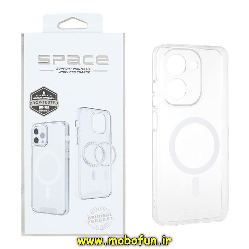 قاب گوشی Redmi A5 / Poco C71 شیائومی اورجینال اسپیس مگ سیف Space Magsafe طرح طلقی شیشه ای شفاف کد 95201