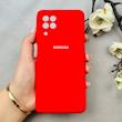 قاب گوشی Galaxy A22 4G / Galaxy M32 4G سامسونگ سیلیکونی اورجینال پاک کنی درجه یک زیربسته قرمز کد 110643