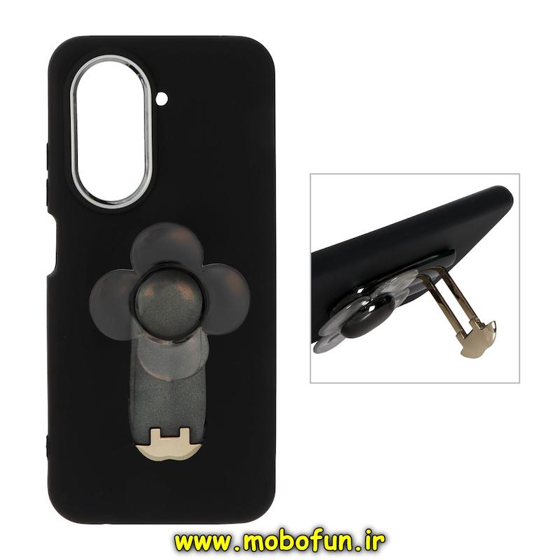 قاب گوشی Redmi A5 / Poco C71 شیائومی اسپینری استندشو لنز کروم مشکی کد 95272