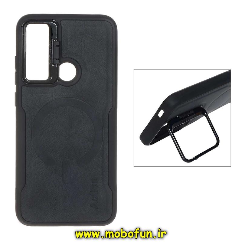 قاب گوشی Redmi Note 8 / Redmi Note 8 2021 شیائومی سیلیکونی نیوزون جیر استندشو Action لاکچری مشکی کد 95298