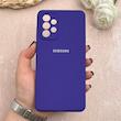 قاب گوشی Galaxy A73 سامسونگ سیلیکونی اورجینال پاک کنی درجه یک زیربسته بنفش تیره کد 110782