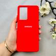 قاب گوشی Galaxy S21 Ultra سامسونگ سیلیکونی اورجینال پاک کنی درجه یک زیربسته قرمز کد 110837