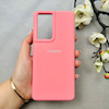 قاب گوشی Galaxy S21 Ultra سامسونگ سیلیکونی اورجینال پاک کنی درجه یک زیربسته صورتی کد 110839