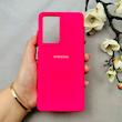 قاب گوشی Galaxy S21 Ultra سامسونگ سیلیکونی اورجینال پاک کنی درجه یک زیربسته سرخابی کد 110842