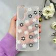 قاب گوشی Galaxy A17 سامسونگ شفاف PC CASE شفاف پشت طلق فانتزی طرح گل کد 110894