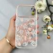قاب گوشی iPhone 17 Pro Max آیفون شفاف PC CASE شفاف پشت طلق فانتزی طرح گل کد 111055