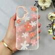 قاب گوشی iPhone 16 آیفون شفاف PC CASE شفاف پشت طلق فانتزی طرح گل کد 111075