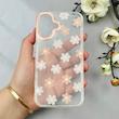 قاب گوشی iPhone 16 آیفون شفاف PC CASE شفاف پشت طلق فانتزی طرح گل کد 111079