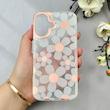 قاب گوشی iPhone 16 آیفون شفاف PC CASE شفاف پشت طلق فانتزی طرح گل کد 111082