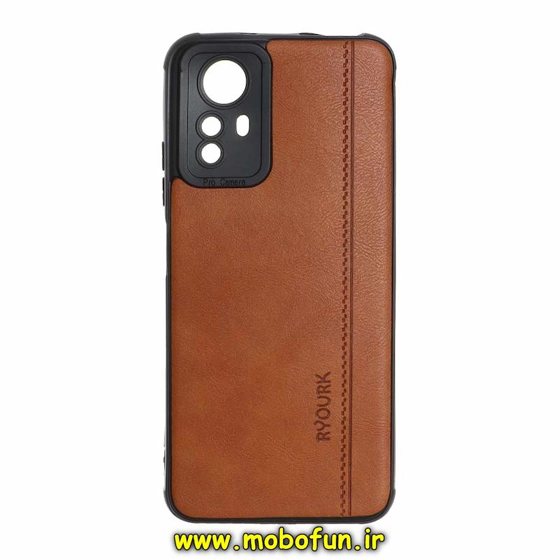 قاب گوشی Redmi Note 12S شیائومی طرح ژله ای چرمی ساده Ryourk عسلی کد 95424