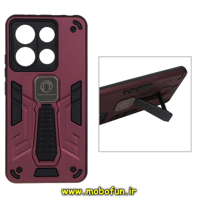 قاب گوشی Redmi Note 13 4G شیائومی طرح ضد ضربه بتمن Magnet Adsorption هولدر دار محافظ لنز دار زرشکی کد 95453