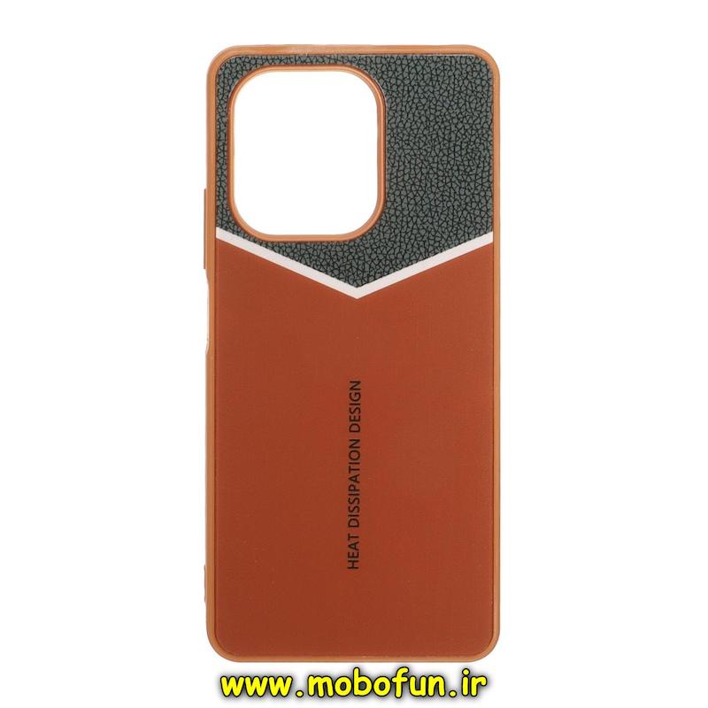 قاب گوشی Redmi Note 13 4G شیائومی پشت گلس آینه ای Heat قهوه ای کد 95471
