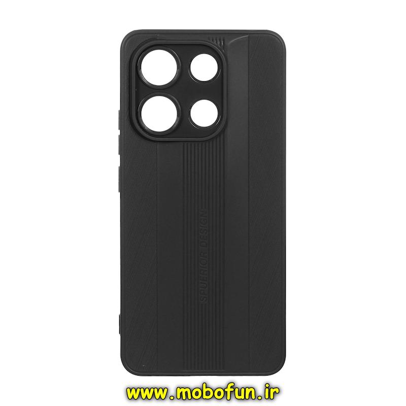 قاب گوشی Redmi Note 13 4G شیائومی Spuerior Design سیلیکونی ژله ای محافظ لنز دار مشکی کد E21-95489