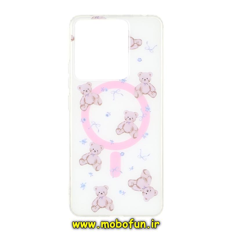 قاب گوشی Redmi Note 13 4G شیائومی فانتزی براق سخت HARD طرح مگ سیف خرس تدی کیوت کد 95492
